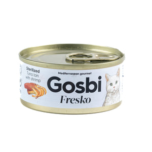 ALIMENTO HUMEDO STERILIZED TUNA LOIN WITH SHRIMP 70 GR. FRESKO CAT