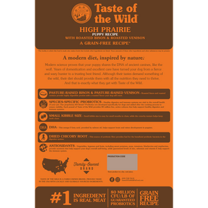 Taste of the Wild High Prairie Puppy alimento seco para cachorro, bisonte y venado asados, 6.35 kg
