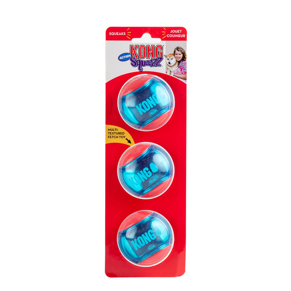 PELOTAS PARA PERRO SQUEEZZ ACTION MEDIANAS 3 PZAS KONG