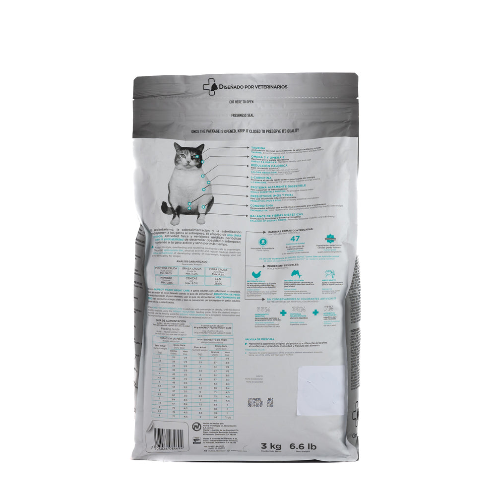 ALIMENTO SECO PARA GATO CONTROL DE PESO  3K NUPEC