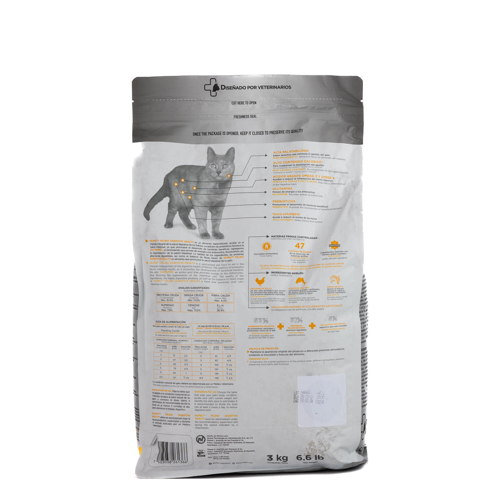 ALIMENTO SECO PARA GATO CON PROBLEMAS DIGESTIVO 3KG NUPEC