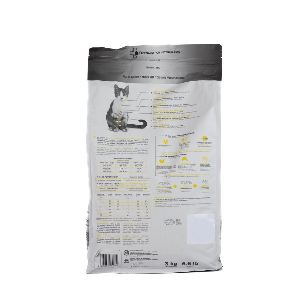 ALIMENTO SECO PARA GATO CON PROBLEMAS URINARIO 3KG NUPEC