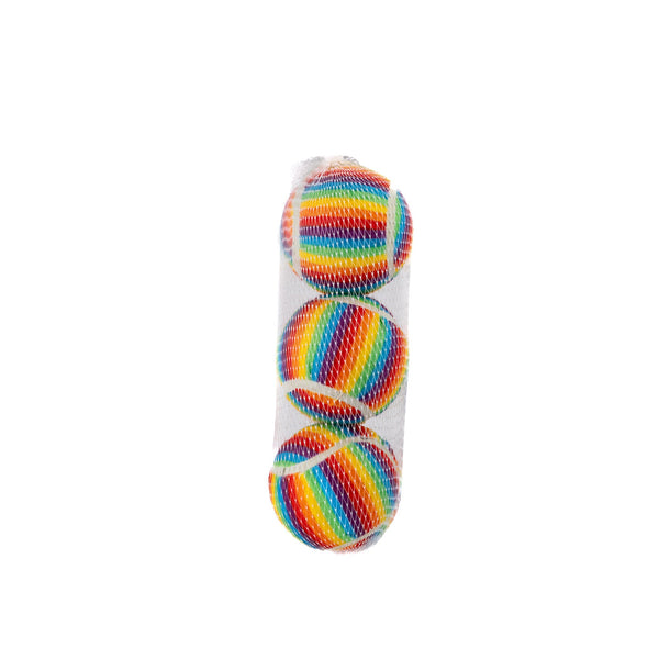 SET DE PELOTAS DE TENIS PARA PERRO COLOR ARCOIRIS 3 PIEZAS PET TECH