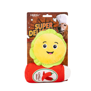 PELUCHE PARA PERRO HAMURGUESA Y CAPTSUP KARA PETS