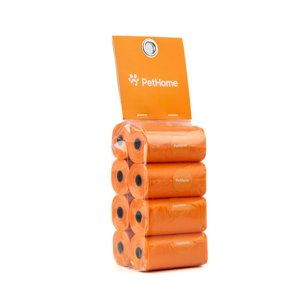 PAQUETE DE BOLSAS PETHOME PARA POPO  8 ROLLOS DE 15PZAS CON AROMA