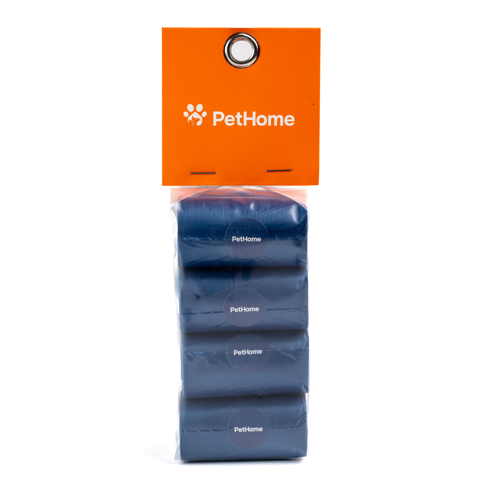 PAQUETE DE BOLSAS DE POPO 8 ROLLOS DE 15PZAS CON AROMA COLOR AZUL PETHOME