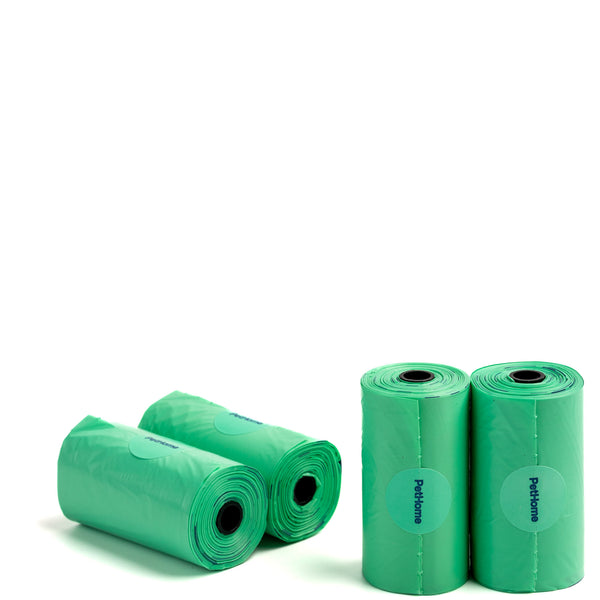 PAQUETE DE BOLSAS PETHOME 8 ROLLOS DE 15PZAS CON AROMA COLOR MENTA
