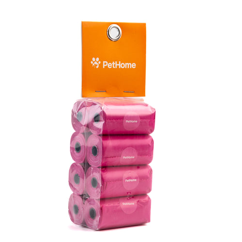 PAQUETE DE BOLSAS PETHOME PARA POPO  8 ROLLOS DE 15PZAS CON AROMA