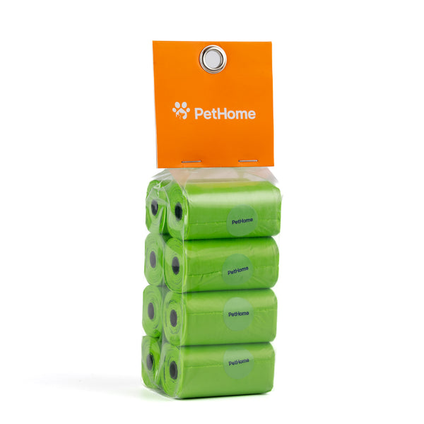 PAQUETE DE BOLSAS PETHOME PARA POPO  8 ROLLOS DE 15PZAS CON AROMA