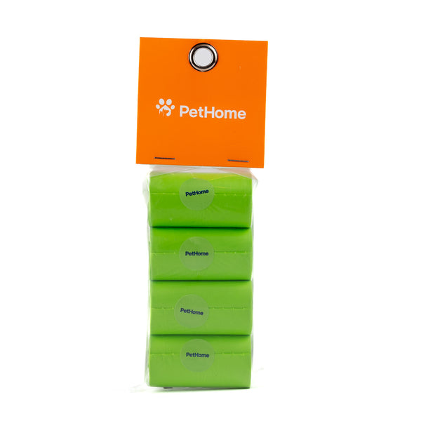 PAQUETE DE BOLSAS PETHOME 8 ROLLOS DE 15PZAS CON AROMA COLOR OLIVO