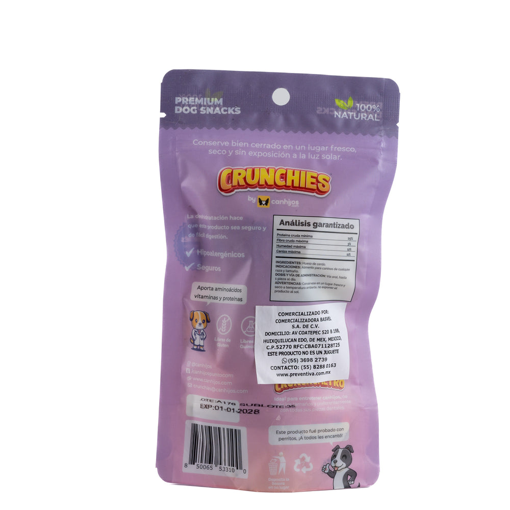 PREMIOS PARA PERRO HUESITOS DE CERDO 2 PIEZAS CRUNCHIES