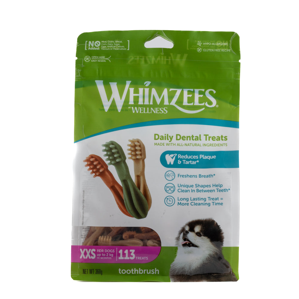 PREMIOS DENTALES PARA PERRO CON FORMA CEPILLO DE DIENTES XXS WHIMZEES