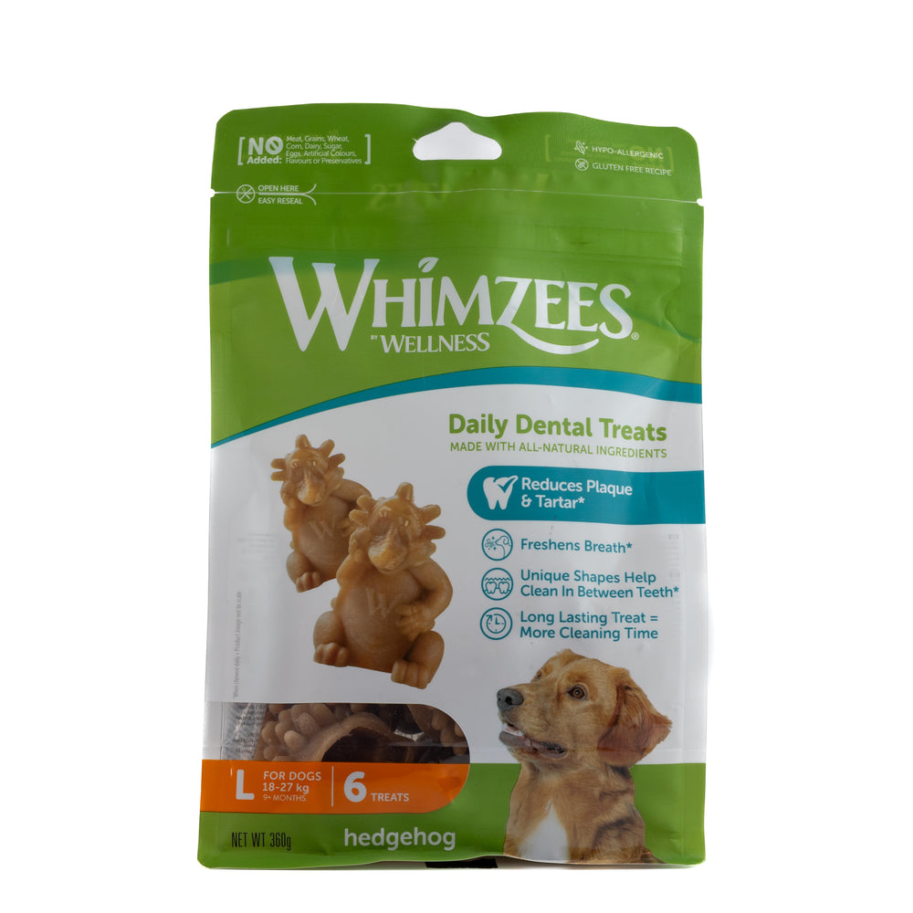PREMIOS PARA PERRO PUERCO ESPÍN TAMAÑO GRANDE WHIMZEES
