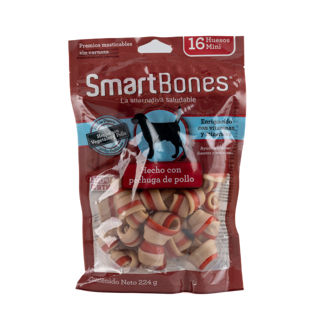 PREMIOS PARA PERRO HUESOS POLLO MINI (8 PZS) SMARTBONES