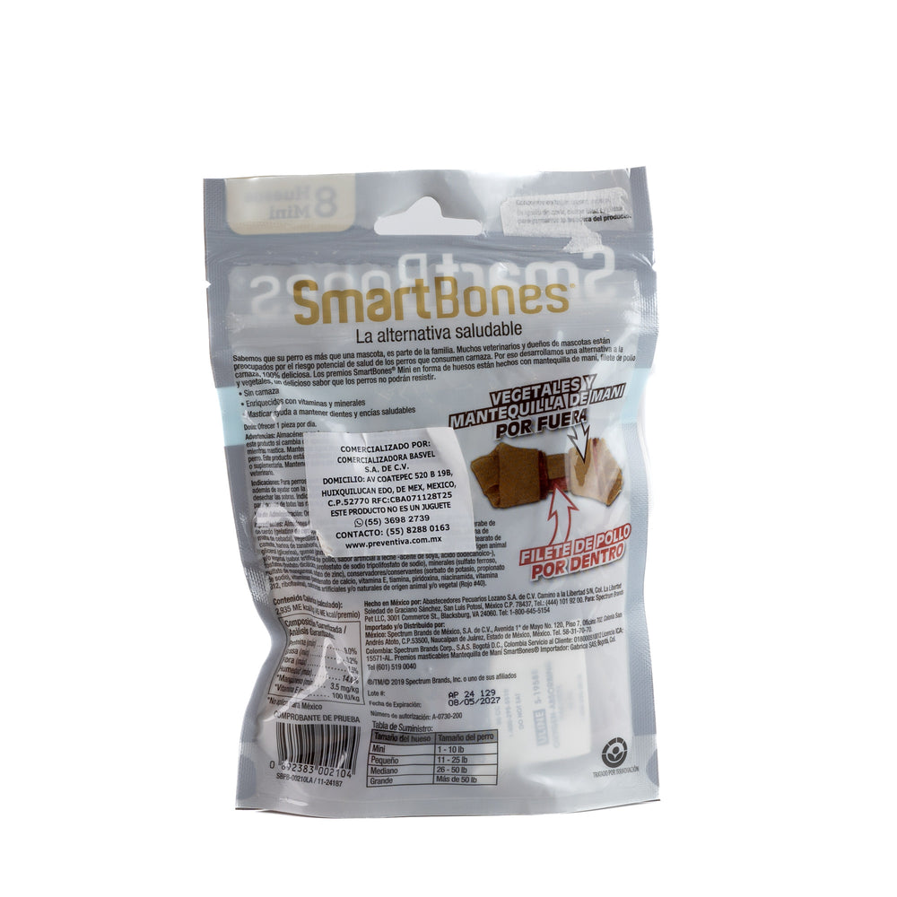 PREMIOS PARA PERRO STICKS DE CACAHUATE 5 PALITOS SMARTBONES