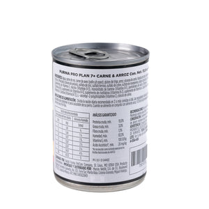 ALIMENTO HUMEDO PARA PERRO SENIOR 7+ LATA CARNE & ARROZ 13 OZ PROPLAN