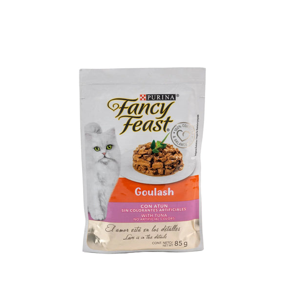 ALIMENTO HUMEDO PARA GATO EN LATA FANCY FEAST GOULASH ATUN PROPLAN