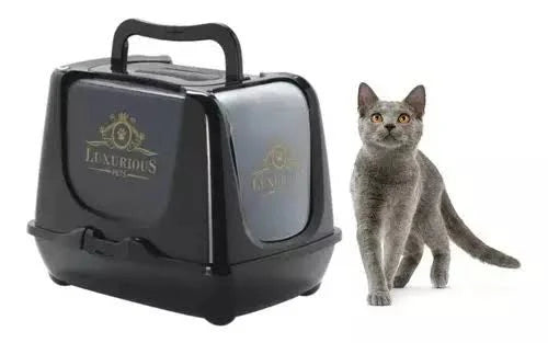 ARENERO PARA GATO TRENDY CAT LUXURIOUS PET NEGRO GRANDE 50CM MODERNA
