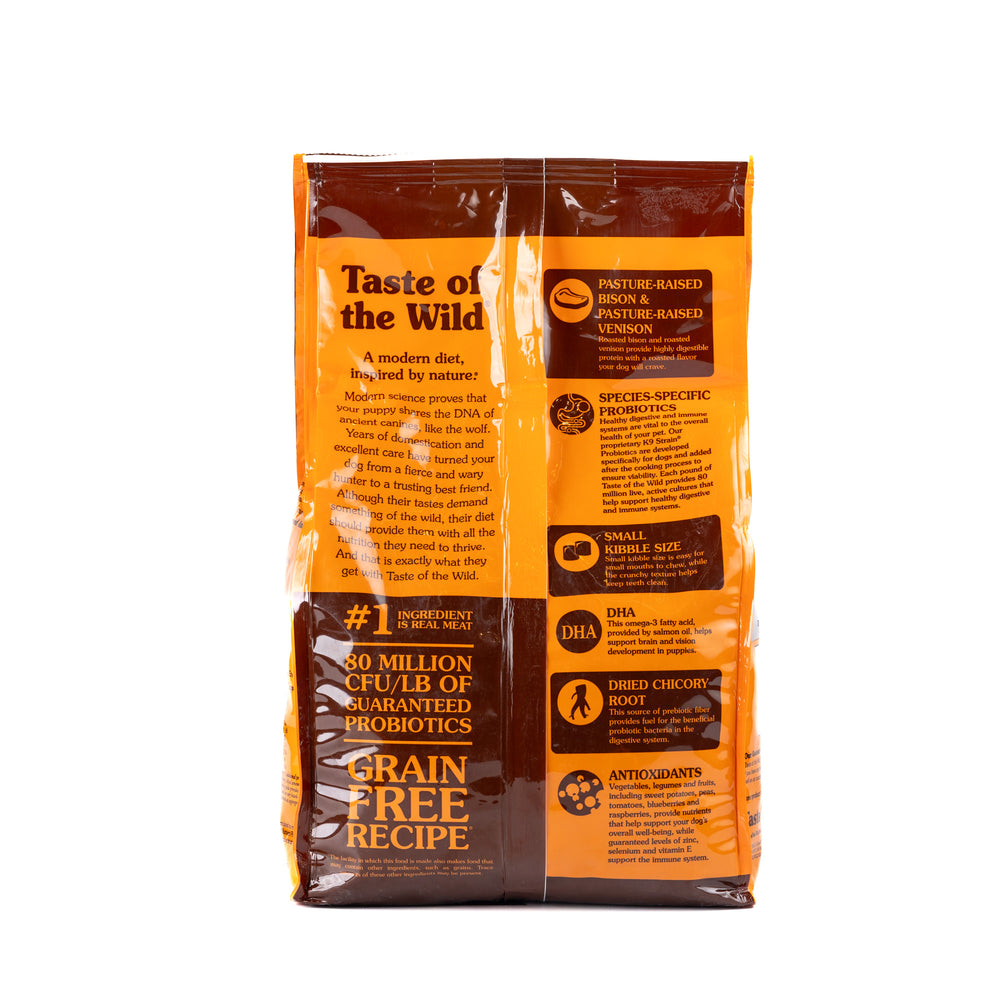 ALIMENTO SECO PARA CACHORRO PUPPY SABOR BISONTE Y VENADO ASADO 14 LBS TASTE OF THE WILD