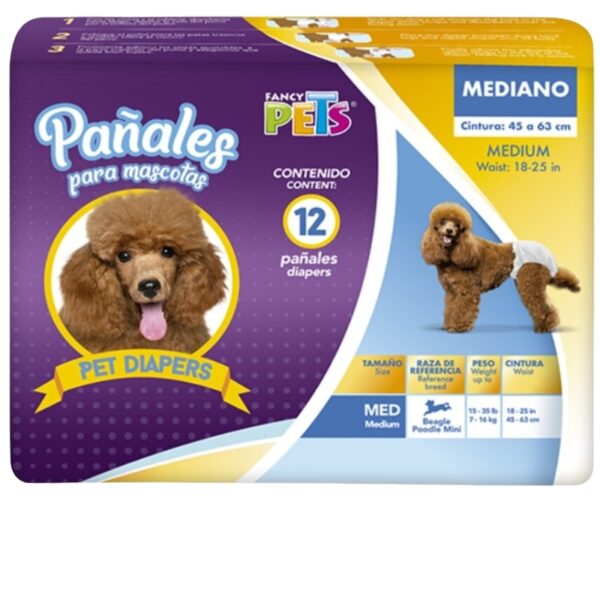 PAÑAL MED P/PERRO - 12 PZ