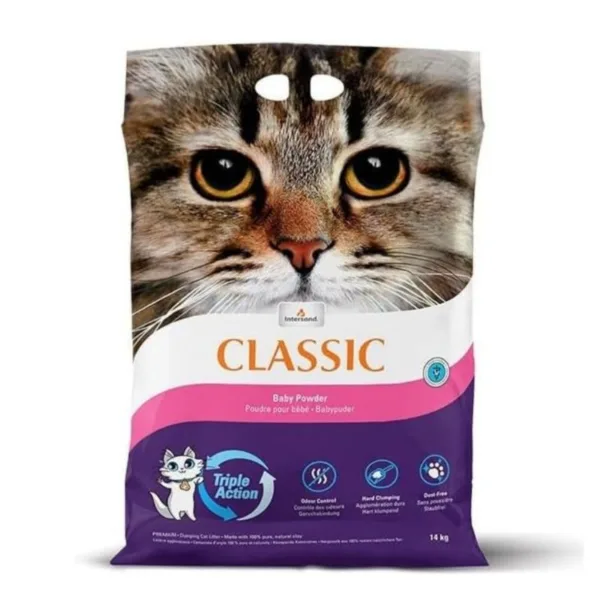 ARENA AGLUTINANTE DE ARCILLA TALCO DE BEBÉ CLASSIC PARA GATO