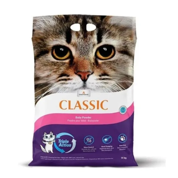 ARENA AGLUTINANTE DE ARCILLA TALCO DE BEBÉ CLASSIC PARA GATO