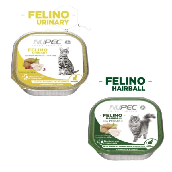 NUPEC FELINO URINARY Y FELINO HAIRBALL HUMEDO